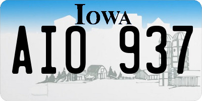IA license plate AIO937