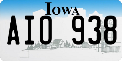 IA license plate AIO938