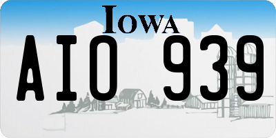 IA license plate AIO939
