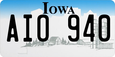 IA license plate AIO940