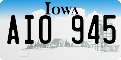 IA license plate AIO945
