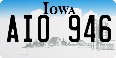 IA license plate AIO946