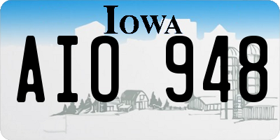 IA license plate AIO948