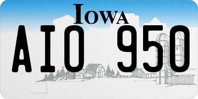 IA license plate AIO950