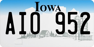 IA license plate AIO952