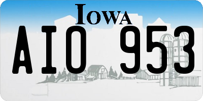 IA license plate AIO953