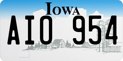 IA license plate AIO954