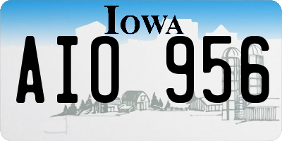IA license plate AIO956
