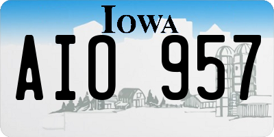 IA license plate AIO957