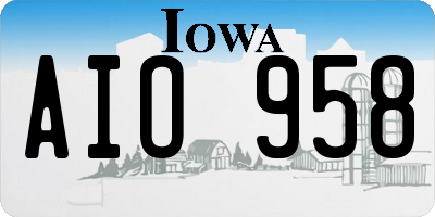 IA license plate AIO958
