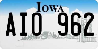 IA license plate AIO962