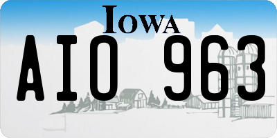 IA license plate AIO963