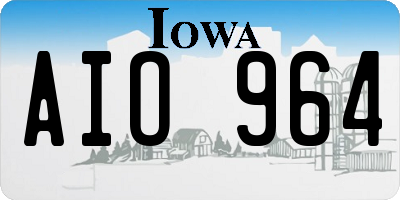 IA license plate AIO964