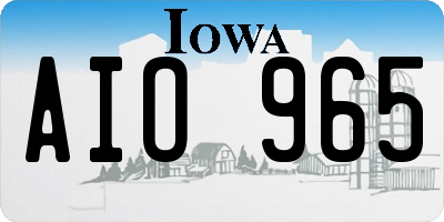 IA license plate AIO965