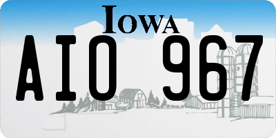 IA license plate AIO967