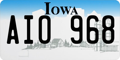 IA license plate AIO968