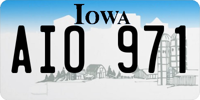 IA license plate AIO971