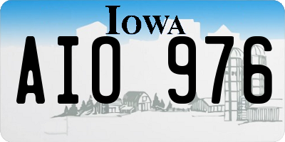 IA license plate AIO976