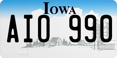 IA license plate AIO990