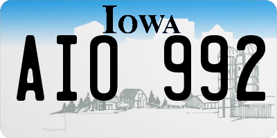 IA license plate AIO992