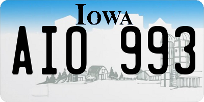 IA license plate AIO993