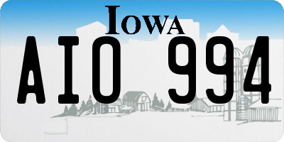 IA license plate AIO994