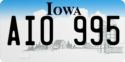 IA license plate AIO995