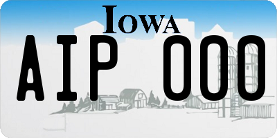 IA license plate AIP000