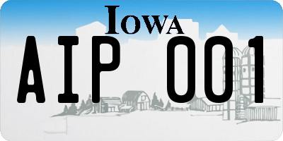 IA license plate AIP001