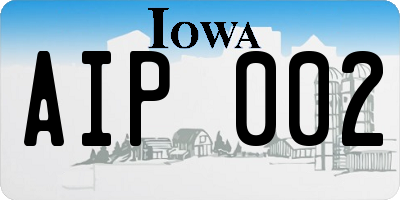 IA license plate AIP002