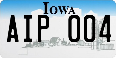 IA license plate AIP004