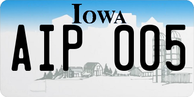 IA license plate AIP005
