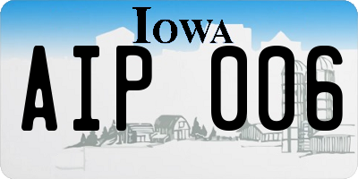 IA license plate AIP006