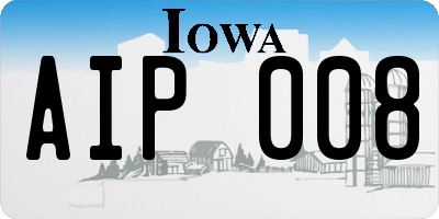 IA license plate AIP008