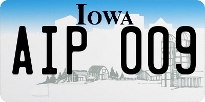 IA license plate AIP009