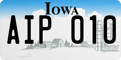 IA license plate AIP010
