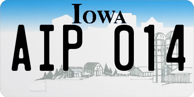 IA license plate AIP014