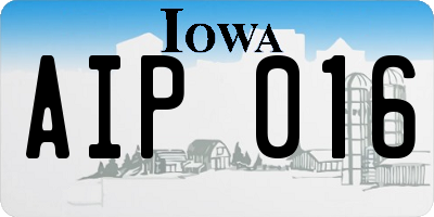 IA license plate AIP016