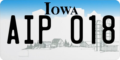IA license plate AIP018