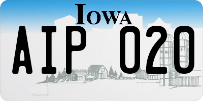 IA license plate AIP020