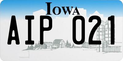 IA license plate AIP021