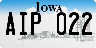 IA license plate AIP022