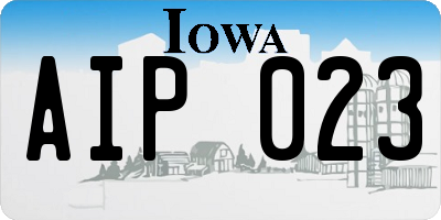 IA license plate AIP023