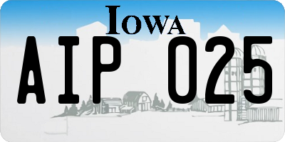 IA license plate AIP025