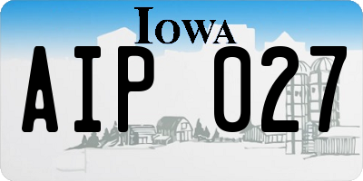 IA license plate AIP027
