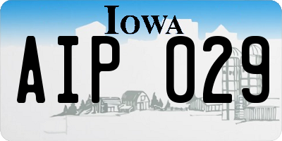 IA license plate AIP029