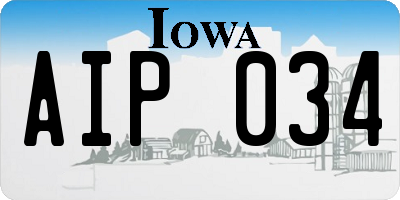 IA license plate AIP034