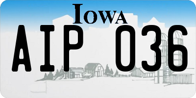IA license plate AIP036