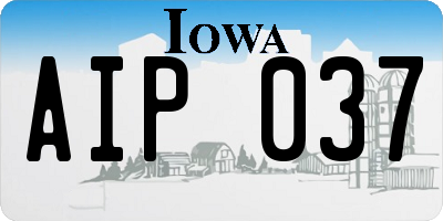 IA license plate AIP037
