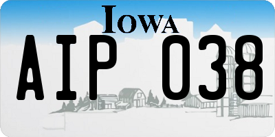 IA license plate AIP038